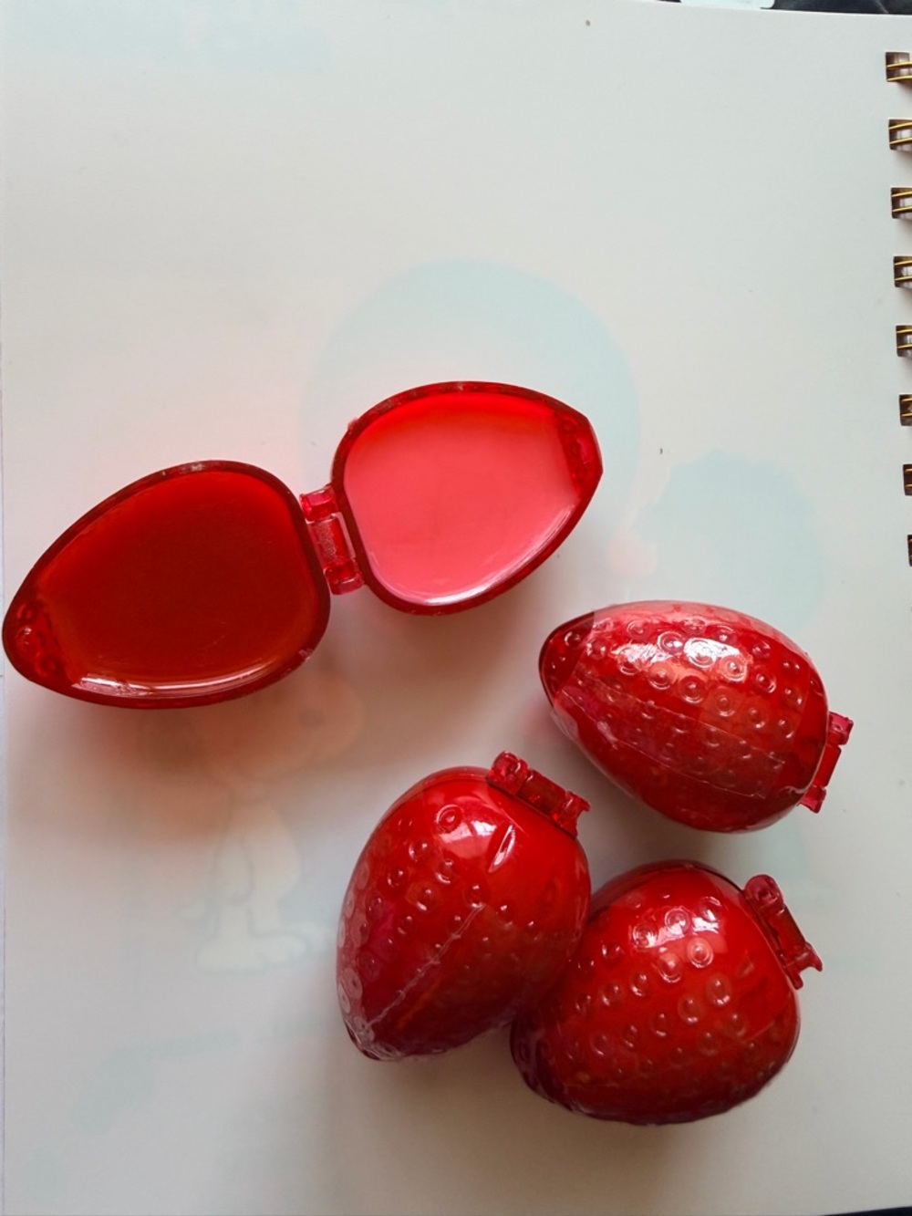 Vintage Red Strawberry Lip Gloss Pods